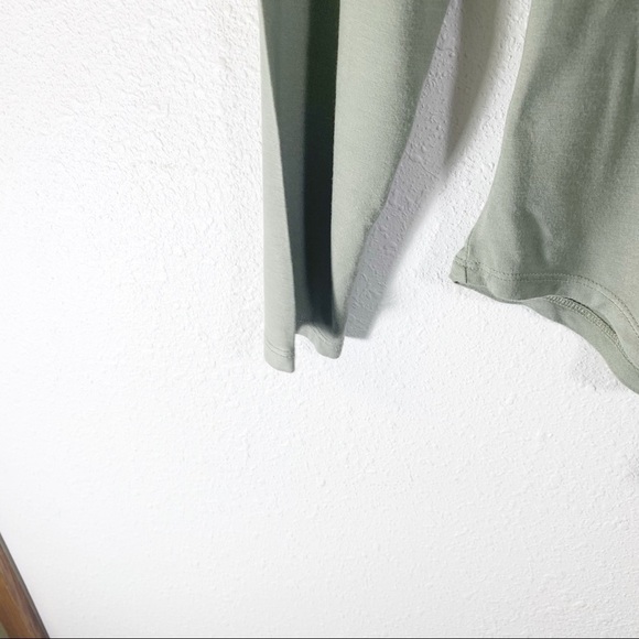 Soft Surroundings Long Sleeve Deep V-Neck Sage Green Tunic Jersey Knit Top - Picture 5 of 8